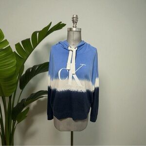 Calvin Klein Jeans Women's Monogram Logo Tie Dye Block Hoodie. Size XL